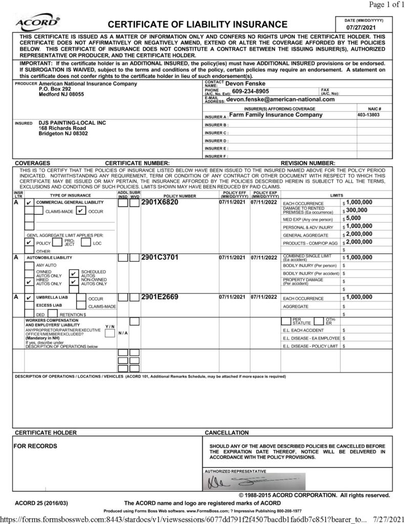 Estimate Documents - DJ's Painting