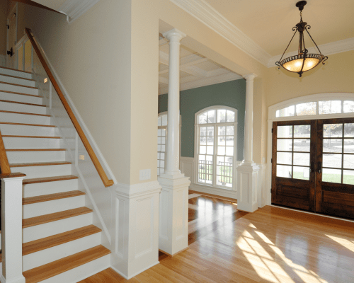 Foyer entryway stairway hallway